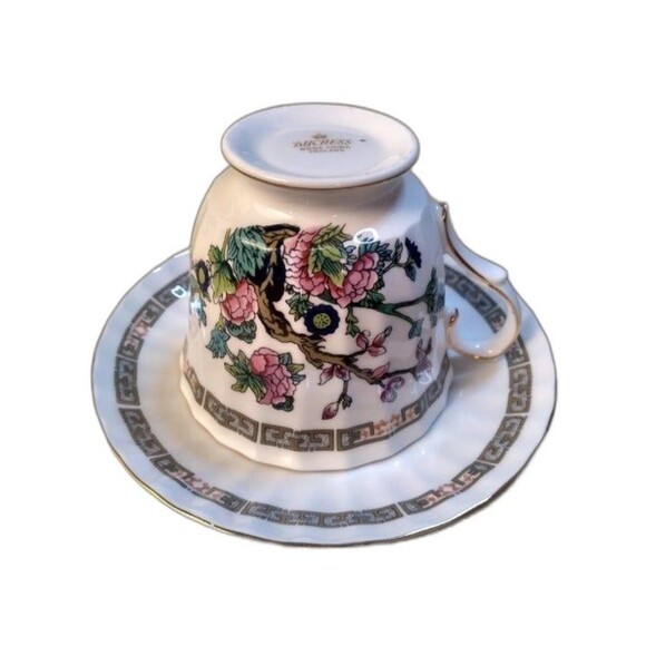 Duchess Bone China England Indian Tree Tea Cup Saucer Scalloped Gold Trim - Picture 10 of 10